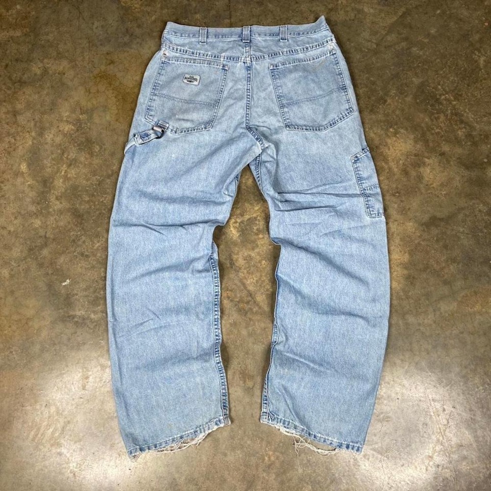 Lee Dungarees 90's Thrashed‎ Style Carpenter Light Wash Blue Jeans